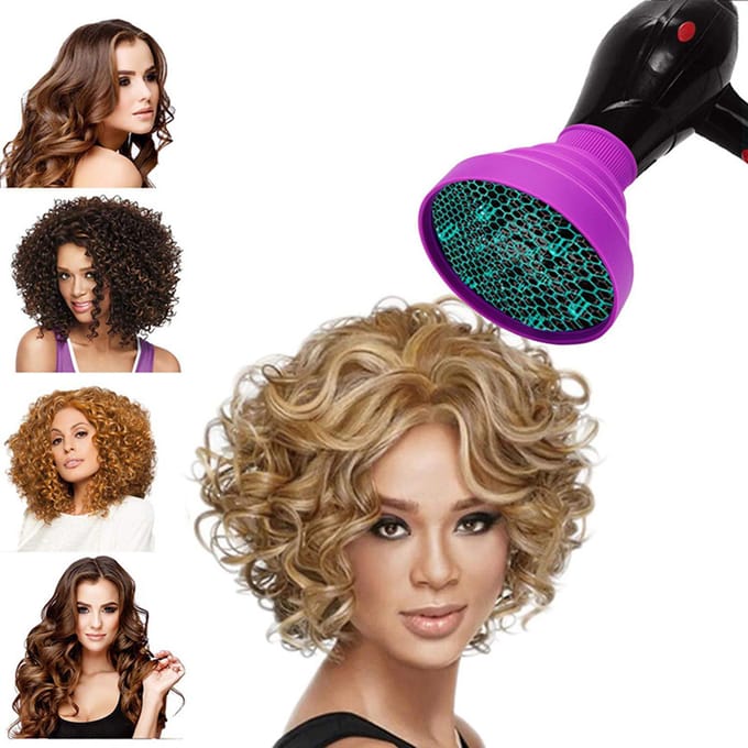 Sèche-cheveux pliable, accessoire diffuseur, sèche-cheveux ionique, séchage rapide, Portable, pliable, voyage noir