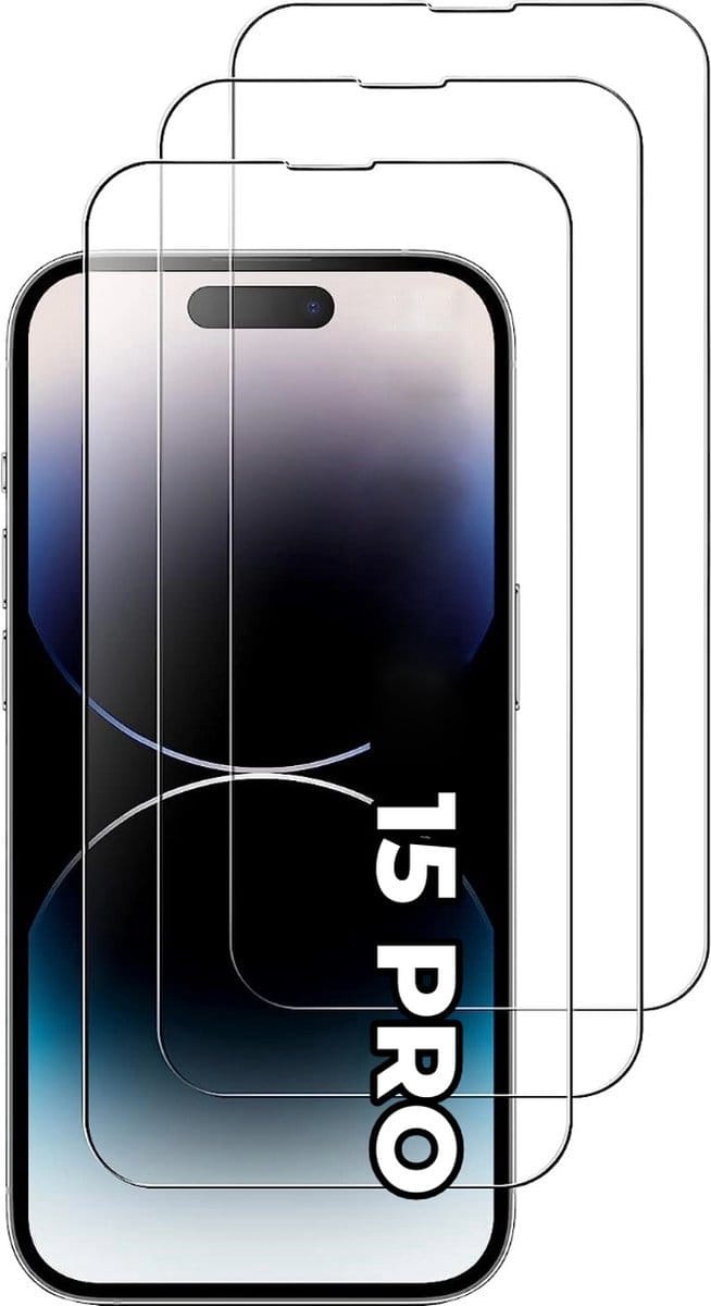 3x Beschermglas - Geschikt voor iPhone 15 Pro - Screenprotector - Plakgarantie