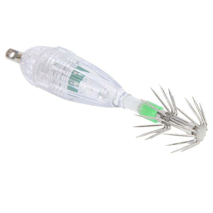 Lampe LED de pêche en forme de calmar, lumière blanche, appât sous-marin avec hameçon white