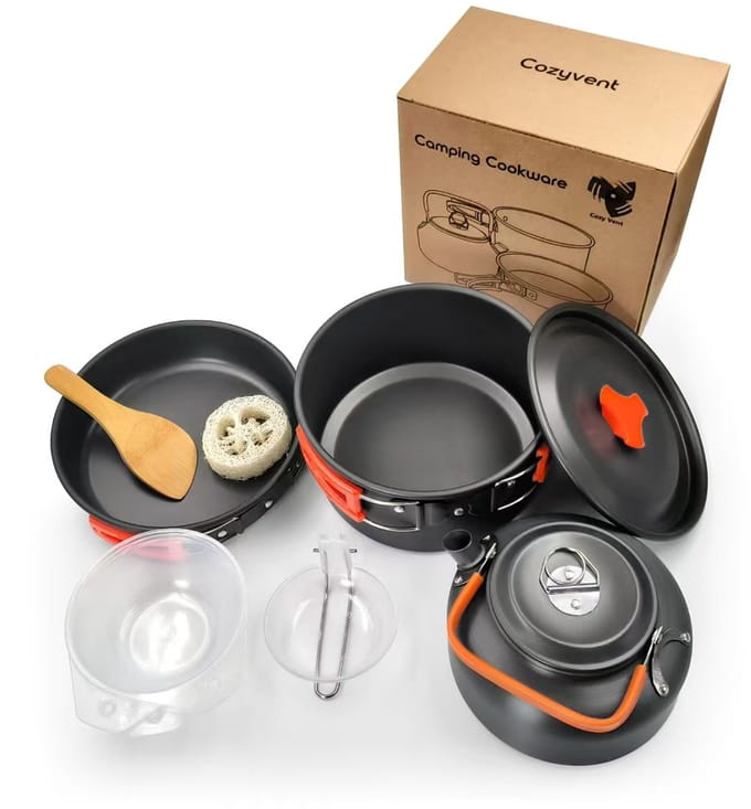 Yeslandlopen-Camping Kookset - 10-delig - Pannenset campingkooksets