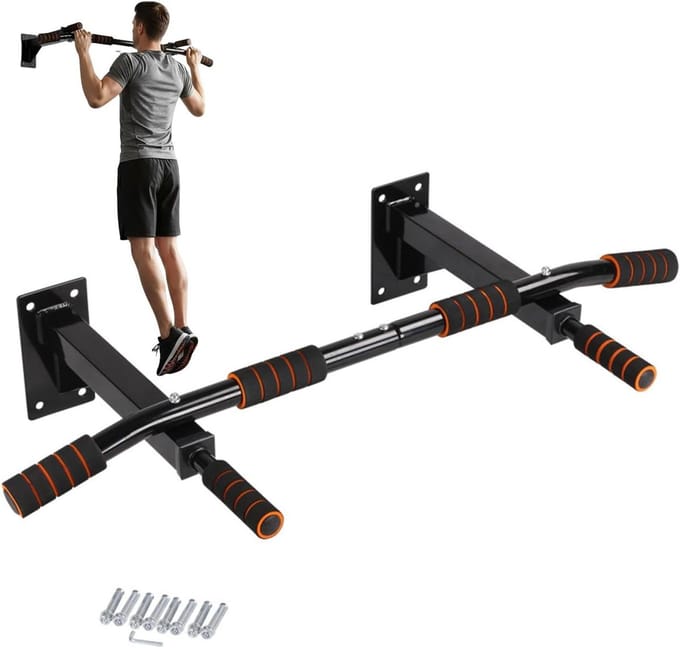 Wand Pull-Up Bar - Dip Station - Kracht Training - Multifunctioneel Ontwerp - 91 x 51.5cm - Zwart