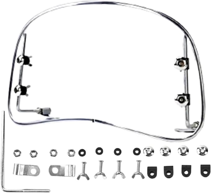 Motorfiets Voorruit - Transparant Windscherm - Comfortabel Rijden - Universele Pasvorm - 39 x 22 cm - Transparant