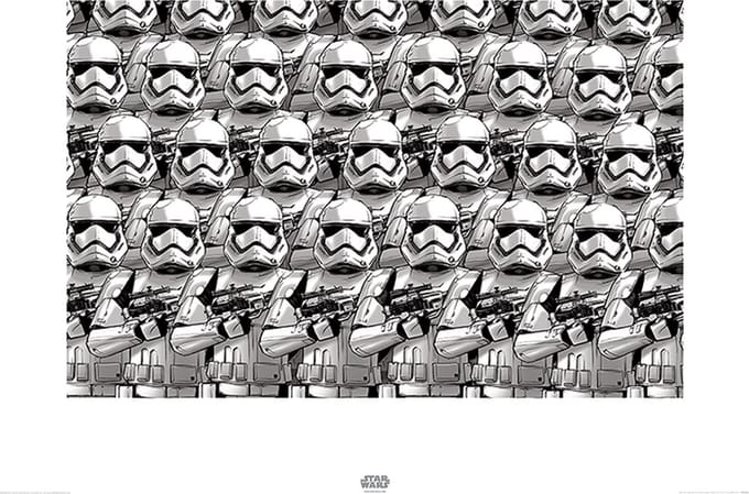 Poster - Star Wars Stormtrooper Pencil - 60 X 80 Cm - Wit