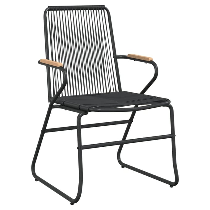vidaXL - Tuinstoelen - 4 - st - 58x59x85,5 - cm - PVC-rattan - zwart