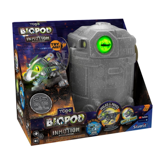 Silverlit BIOPOD Battle InMotion - Bouw je eigen MEGA Dino - oplichtende ogen - Geluid en beweging