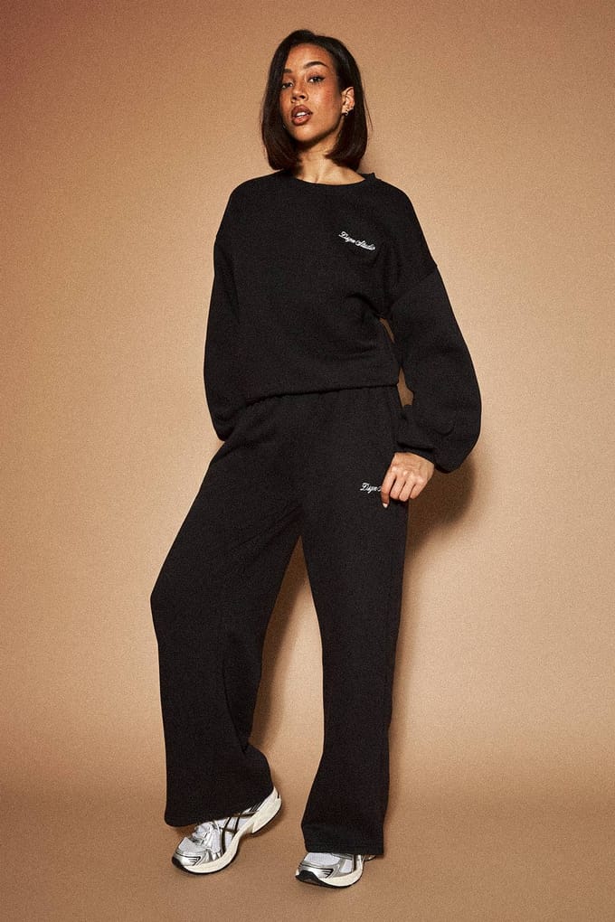 Dames Dsgn Studio Slim Rechte Pijp Joggingbroek | Zwart | Maat: XL