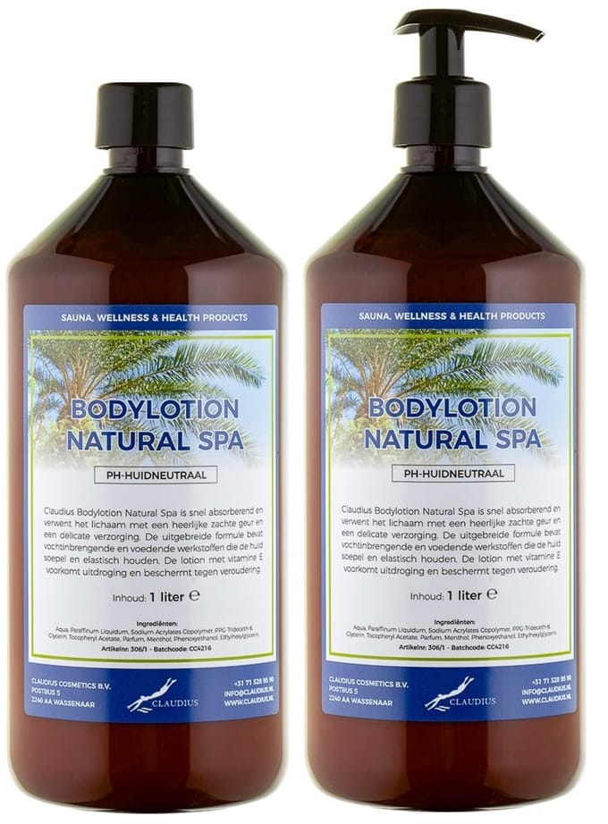 Bodylotion Natural Spa 1 Liter - met gratis pomp - set van 2 stuks
