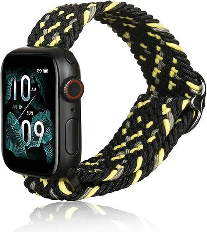 Beline Apple Watch Textiel band 38/40/41mm zwart/lime zwart/lime