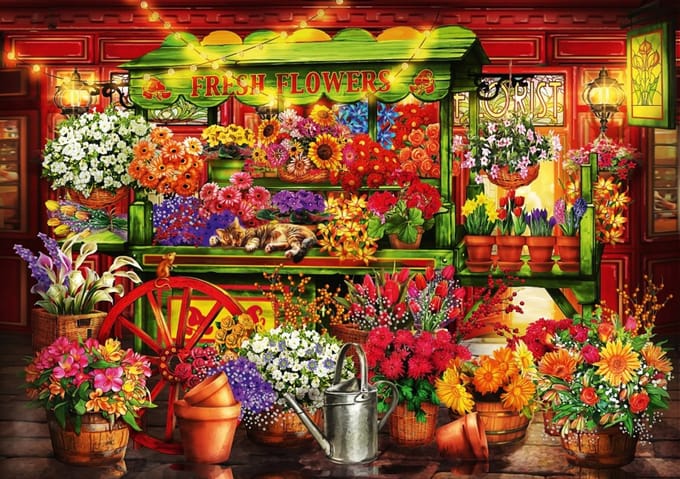 Bluebird Puzzle legpuzzel Flower Market Stall - 1000 stukjes puzzel.