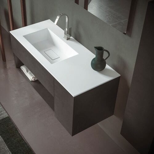 progettobagno Evo 50 Lago washbasin with vanity unit 120 cm Left MB50E90LS30HIDE4
