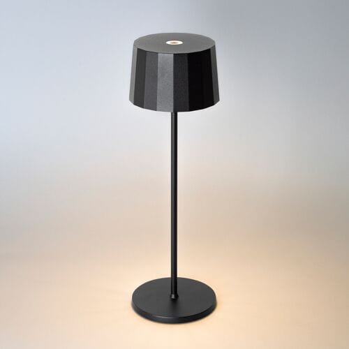 KS Verlichting - Lido - Tafellamp - Aluminium - Modern - Oplaadbaar - Zwart