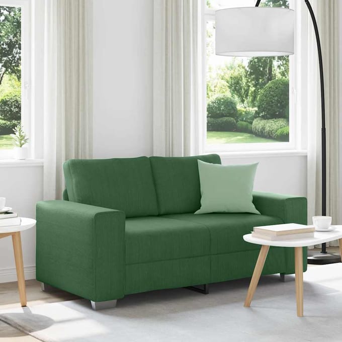 vidaXL - Loveseat - Sofa - Donkergroen - 160x77x82 - cm - Corduroy - Stof
