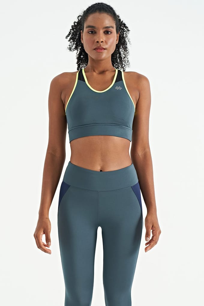 Fitted U Kraag Gebreid Sport Crop Top