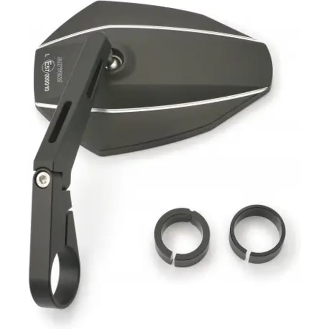 Lange achteruitkijkspiegel, aluminium e-markering Daytona Type-K/Barend