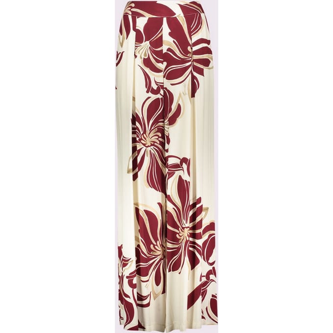 broek met vrouwen print botercreme
