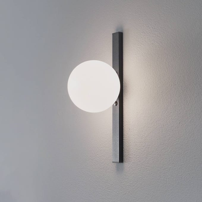 ALDEX Wandlamp Garda, zwart, metaal, glas, 1-lamp