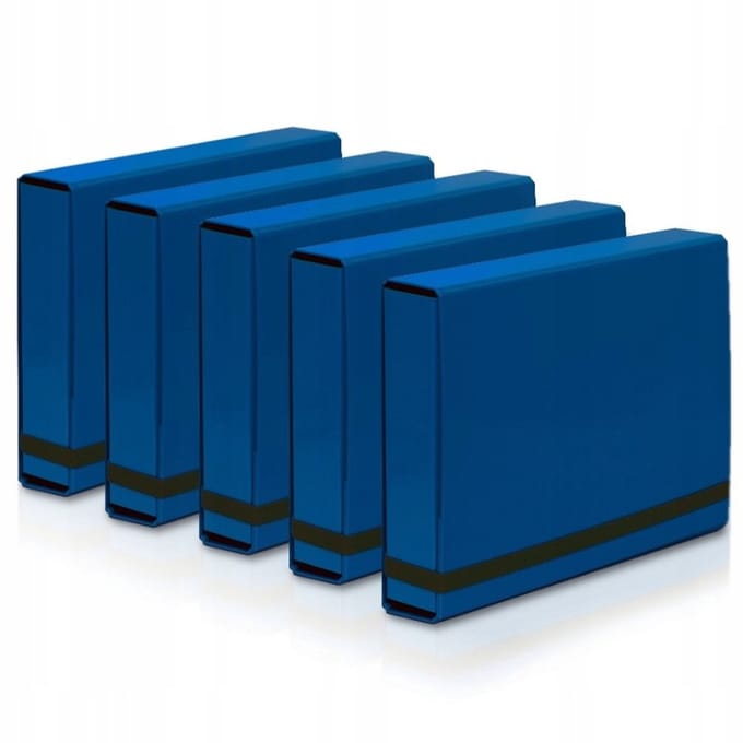 5x Vau-Pe A4 Dossier Box 50mm met Elastiek - Blauw