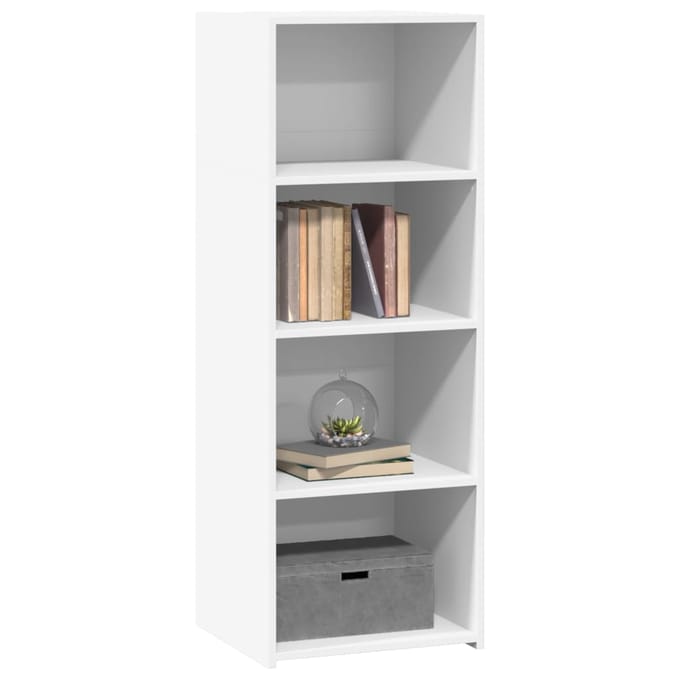 vidaXL - Hoge - kast - 45x41x124 - cm - bewerkt - hout - wit