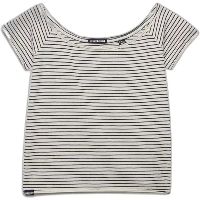 Superdry Bardot Off-shoulder Top Slanke Pasvorm Blauw Grootte: 38