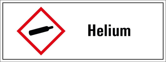 Helium GHS tekststicker 200 x 75 mm