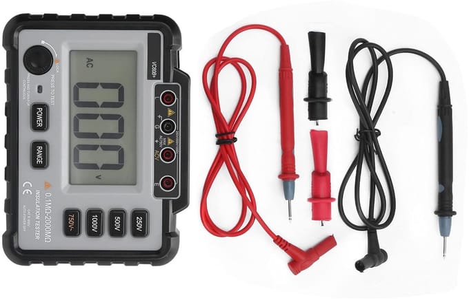 Isolatiemeter - Weerstandstester - Elektrische Inspectie - LCD Achtergrondverlichting - 20 x 17 x 7 cm