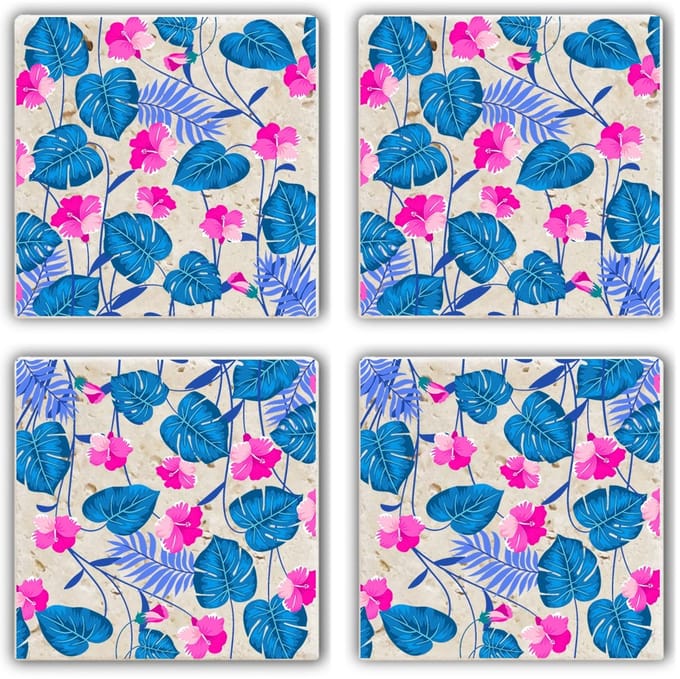Asir - Onderzetter - Veelkleurig - 10 x 10 x 1 cm - 4 Stuks