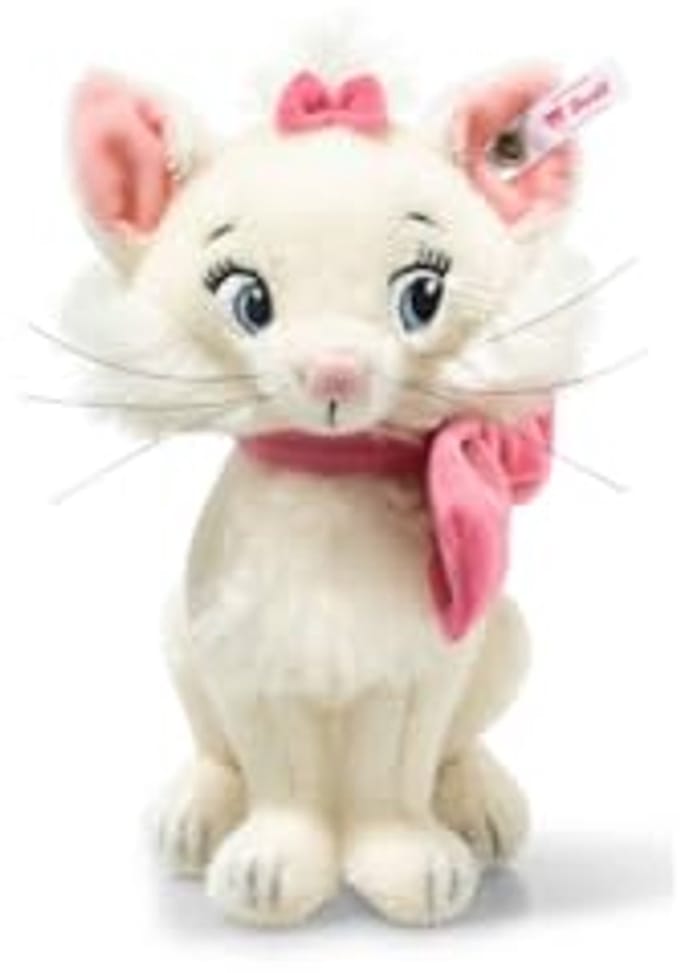 Steiff pluche Disney Aristocat Marie knuffel - wit - 18 cm - film knuffel.