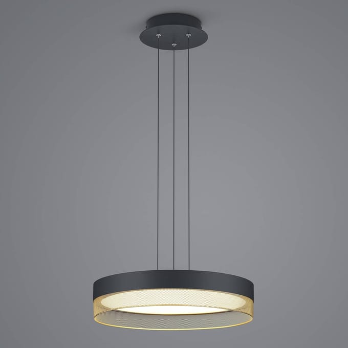 HELL Mesh LED hanglamp, Ø 45 cm, zwart/goud
