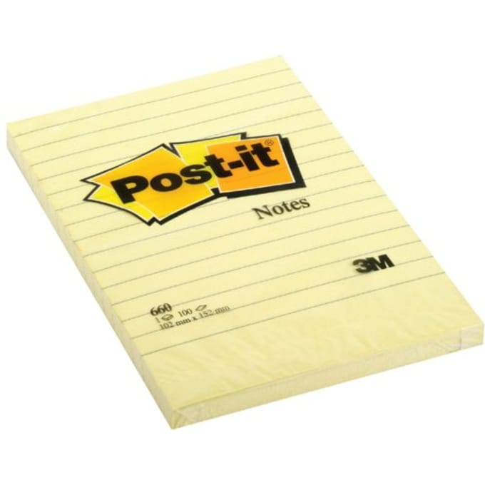 Post-it® Notes Canary Yellow™ - Gelijnd - 102 x 152 mm - 100 Blaadjes