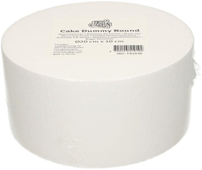 FunCakes Taart Dummy - Piepschuim Blok - Rond - Ø20 cm x 10 cm