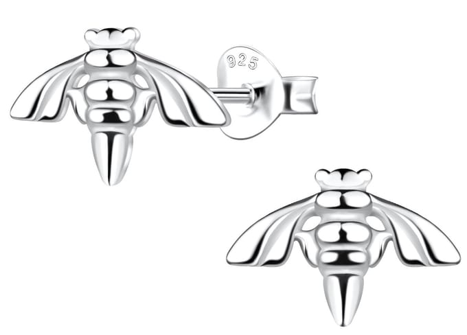 Joy|S - Zilveren Bij oorbellen - gepolijst - 9 x 6 mm
