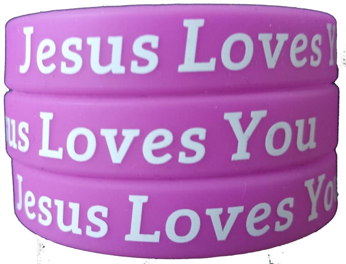 Siliconen Armband - Jesus Loves You - Paars