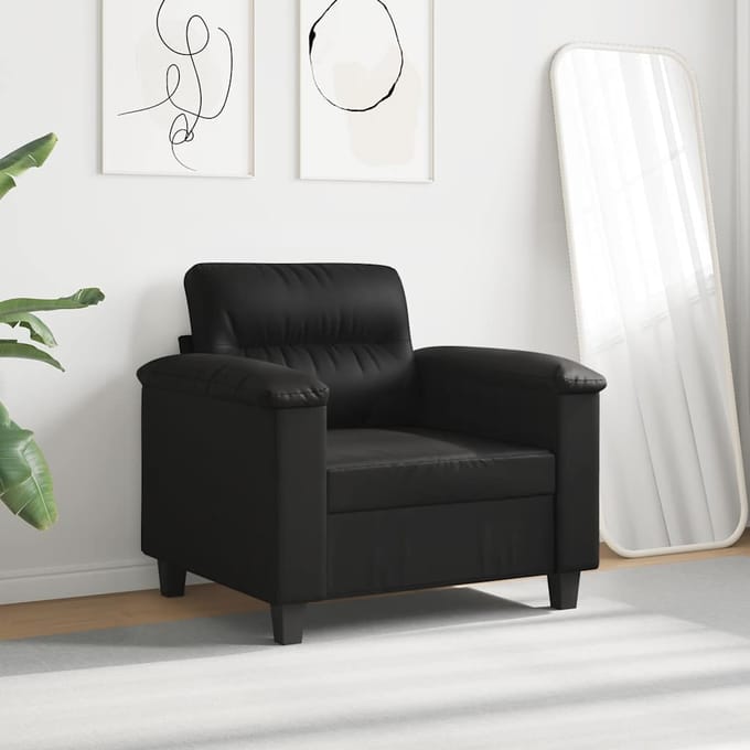 vidaXL - Fauteuil - 60 - cm - microvezelstof - zwart