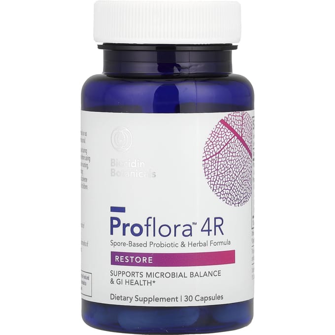 Biocidin Botanicals, Proflora™ 4R, formule probiotique à base de spores et de plantes, 30 capsules