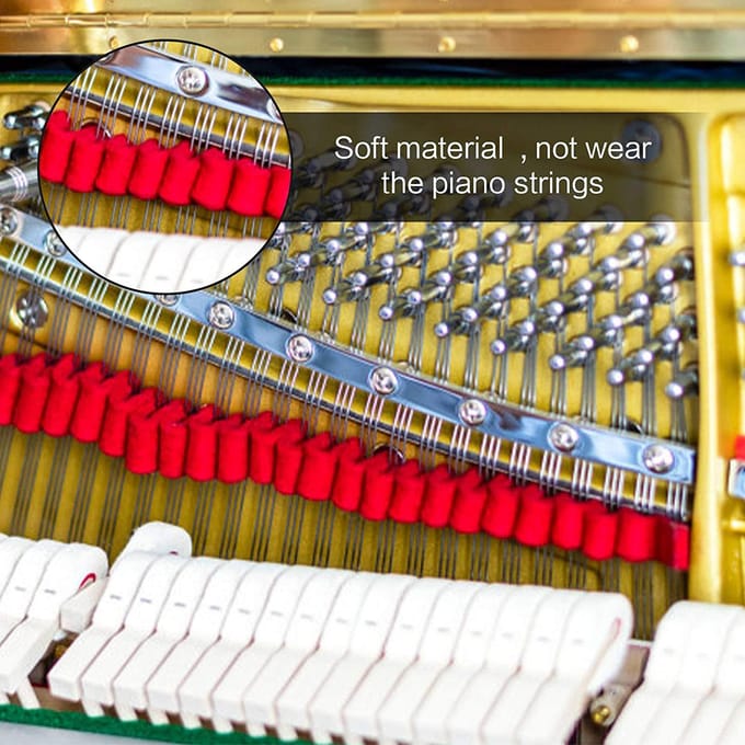 Professionele piano-tuningkit Stemsleutel Hamer Temperamentstrip Mute Kit Piano DIY-bevestigingsset 1 Kit red