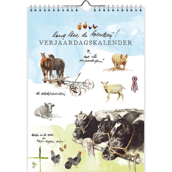 Rien Poortvliet Verjaardagskalender - Lang Leve de Boerderij - A4
