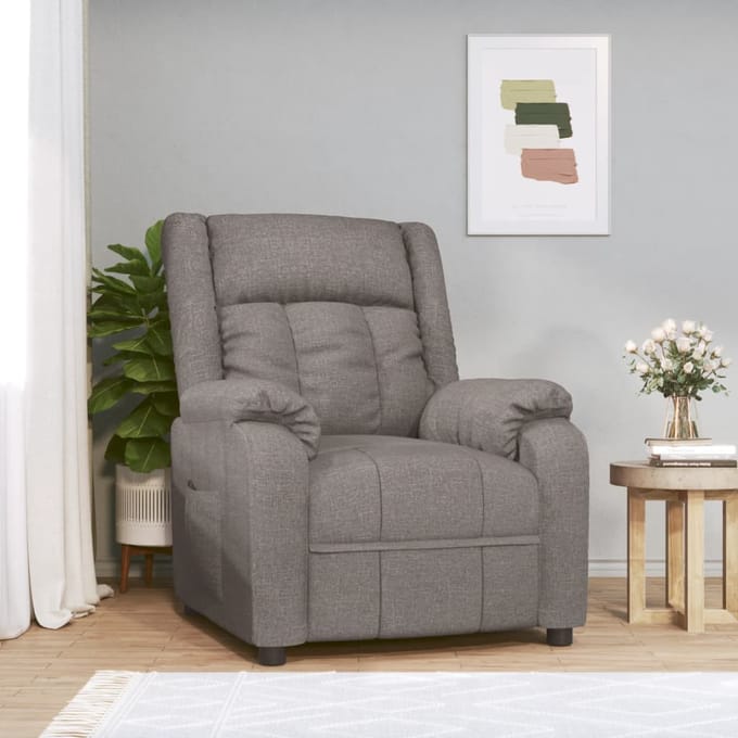 vidaXL - Fauteuil - verstelbaar - stof - taupe