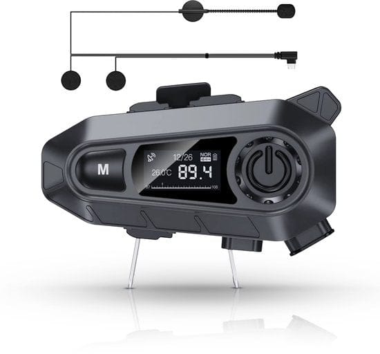 Tech Essentials R500 - Motorhelm Headset - Met Bluetooth 5.4 - Intercom - Radio - Harde microfoon - Brommer - Scooter