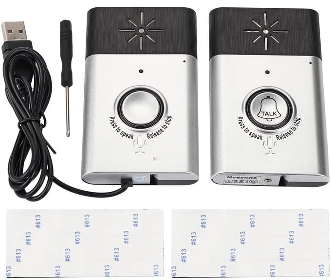 Allecto - Intercom Deurbel - Draadloze Deurbel met Spraakintercom - Slimme Beveiliging voor Thuis - Compact Formaat - 2-weg Communicatie - Veilighe...