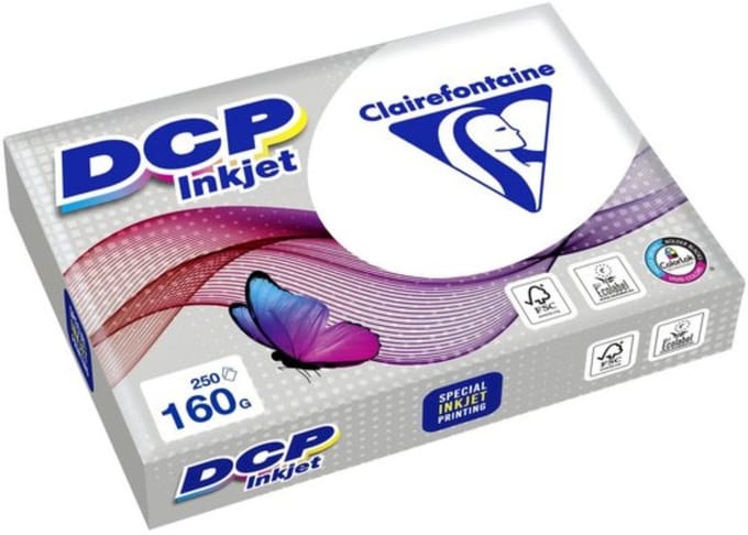 Clairefontaine DCP inkjet - Presentatiepapier - A4 - 160g - Wit - 250 vel - 4 stuks