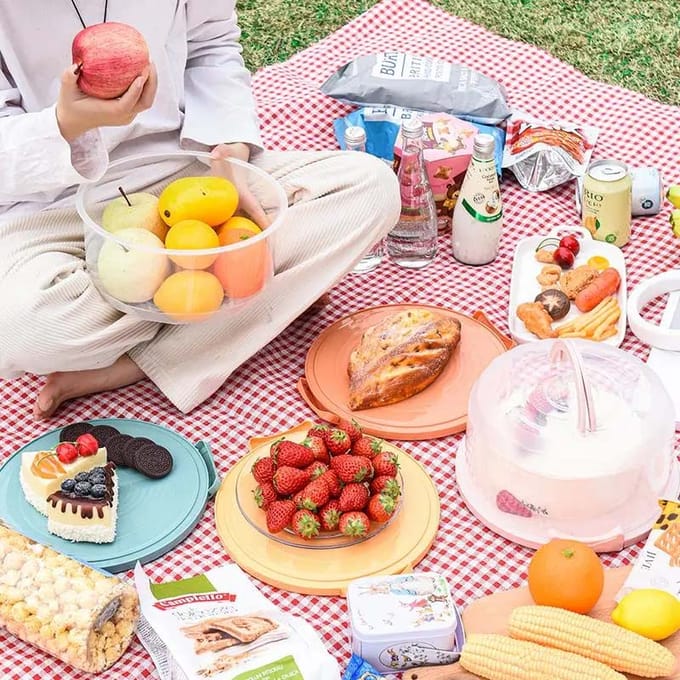 8 Inch Portable Cake Box Dessert Translucent Box Refrigerator Fresh-keeping Box Outdoor Food Storage Container Box Reusable Portable Packing Box vert