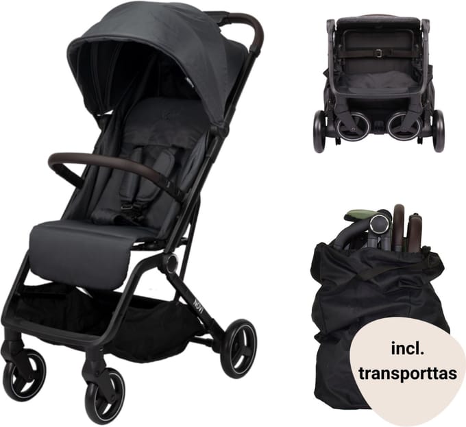 Novi Baby Cloud Go Buggy - Donker Grijs - Inclusief transporttas