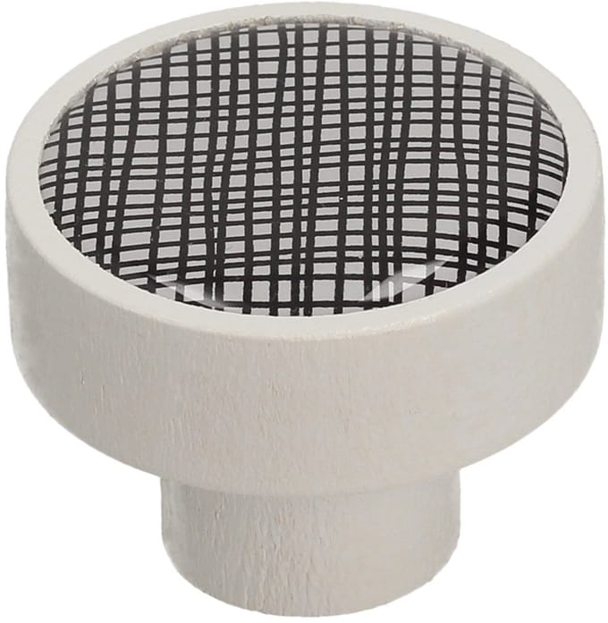 Gamet - Houten Knop - Wit Mat - Resin Decor