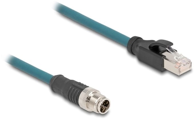 M12 8-pins X-gecodeerd (m) - RJ45 (m) industriële netwerkkabel | CAT6a | PUR | 0,50 meter