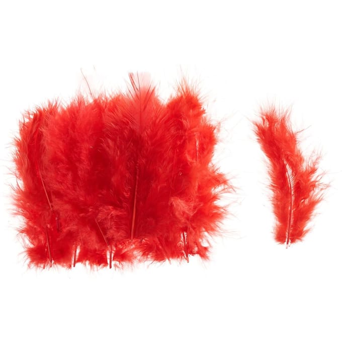 Maraboe veren, ca. 15 stuks - Rood