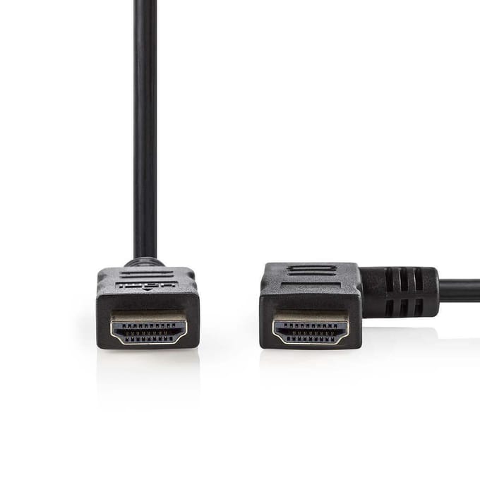High-Speed 1m HDMI-Kabel mit Ethernet, vergoldet [1x rechts gewinkelter Anschluss]