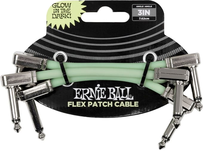 Ernie Ball 6474 Flex Patch Cables Patchkabel Glow in the Dark 7.5cm 3-Pack