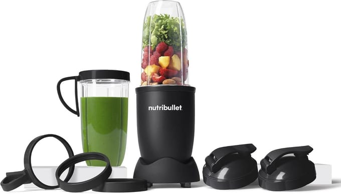nutribullet Pro 900, Electric Blender, Shredder, Smoothie Maker, Multi-Function Blender, 900w Power 900ml and 710ml Cup, Matte Black, NB910MAB