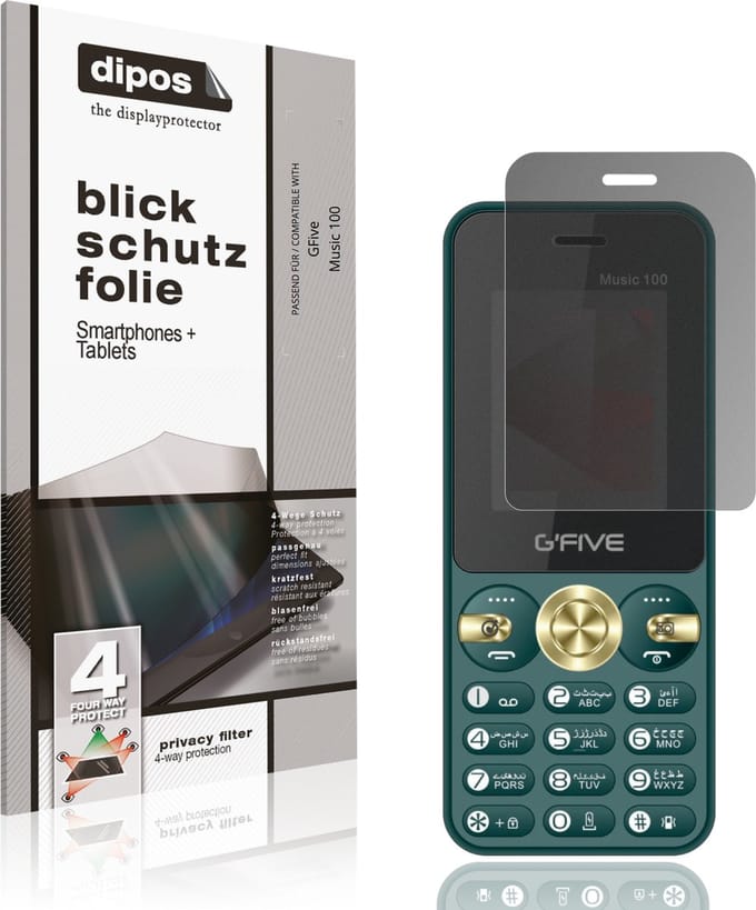 dipos – Matte Privacy Screenprotector geschikt voor GFive Music 100 | Anti-Spy Beschermfolie
