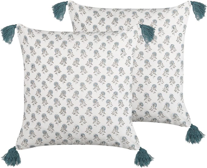 CORNUS - Sierkussen set van 2 - Wit - 45 x 45 cm - Katoen